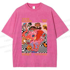 Unisex Yayoi Kusama Elephant Printed Washed Tee