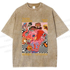 Unisex Yayoi Kusama Elephant Printed Washed Tee