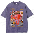 Unisex Yayoi Kusama Elephant Printed Washed Tee