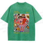 Unisex Yayoi Kusama Elephant Printed Washed Tee