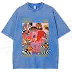Unisex Yayoi Kusama Elephant Printed Washed Tee