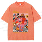 Unisex Yayoi Kusama Elephant Printed Washed Tee