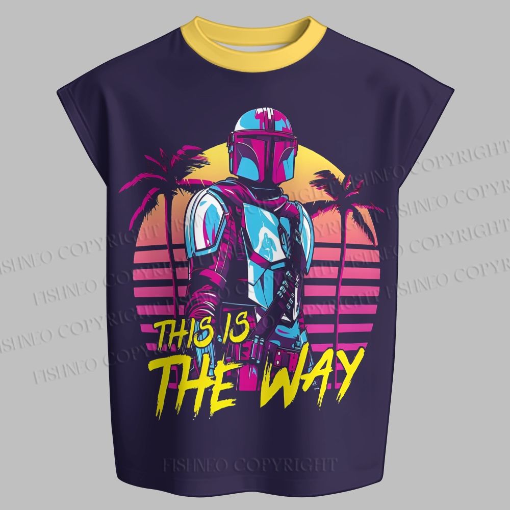 Men's Star Wars Mandalorian Sleeveless Tank Top & Elasticated Trousers pants Two-Piece Streetwear Set