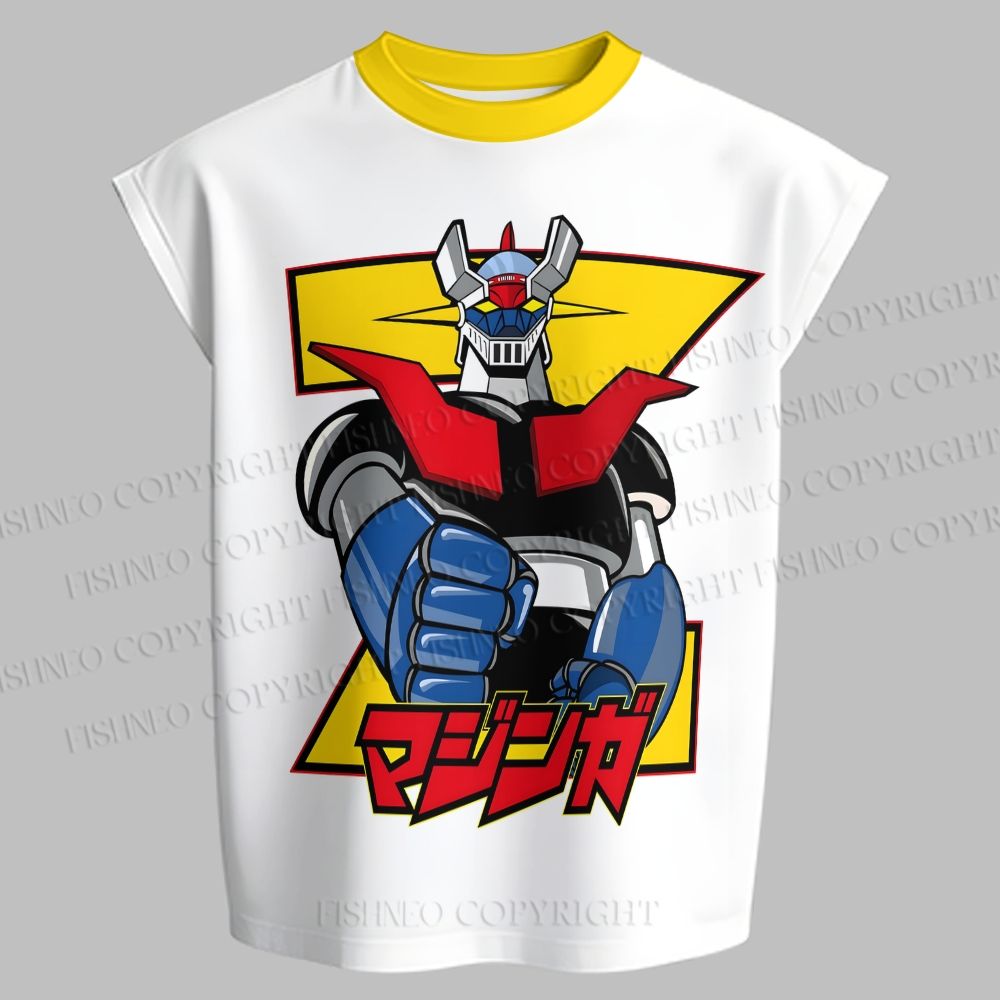 Men's Mazinger Grendizer Sleeveless Tank Top & Elasticated Trousers pants Two-Piece Streetwear Set