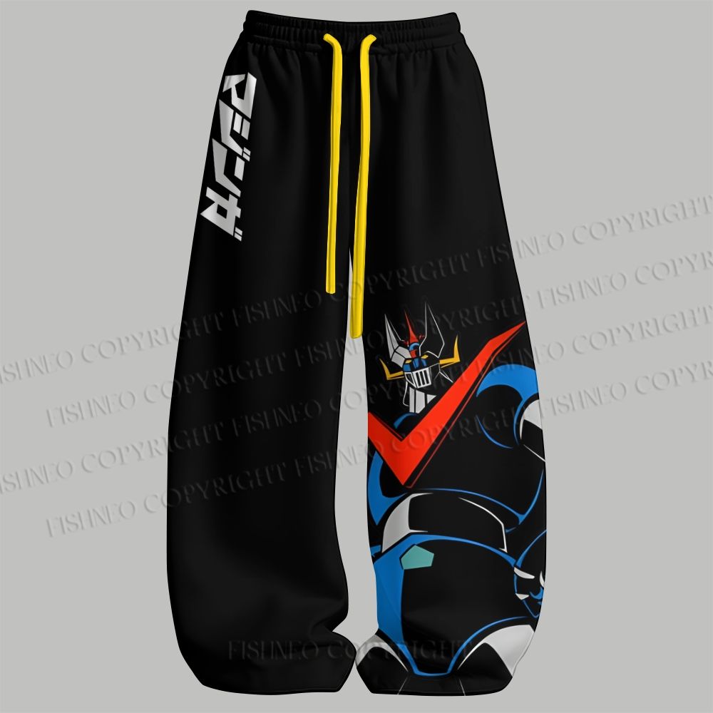 Men's Mazinger Grendizer Sleeveless Tank Top & Elasticated Trousers pants Two-Piece Streetwear Set