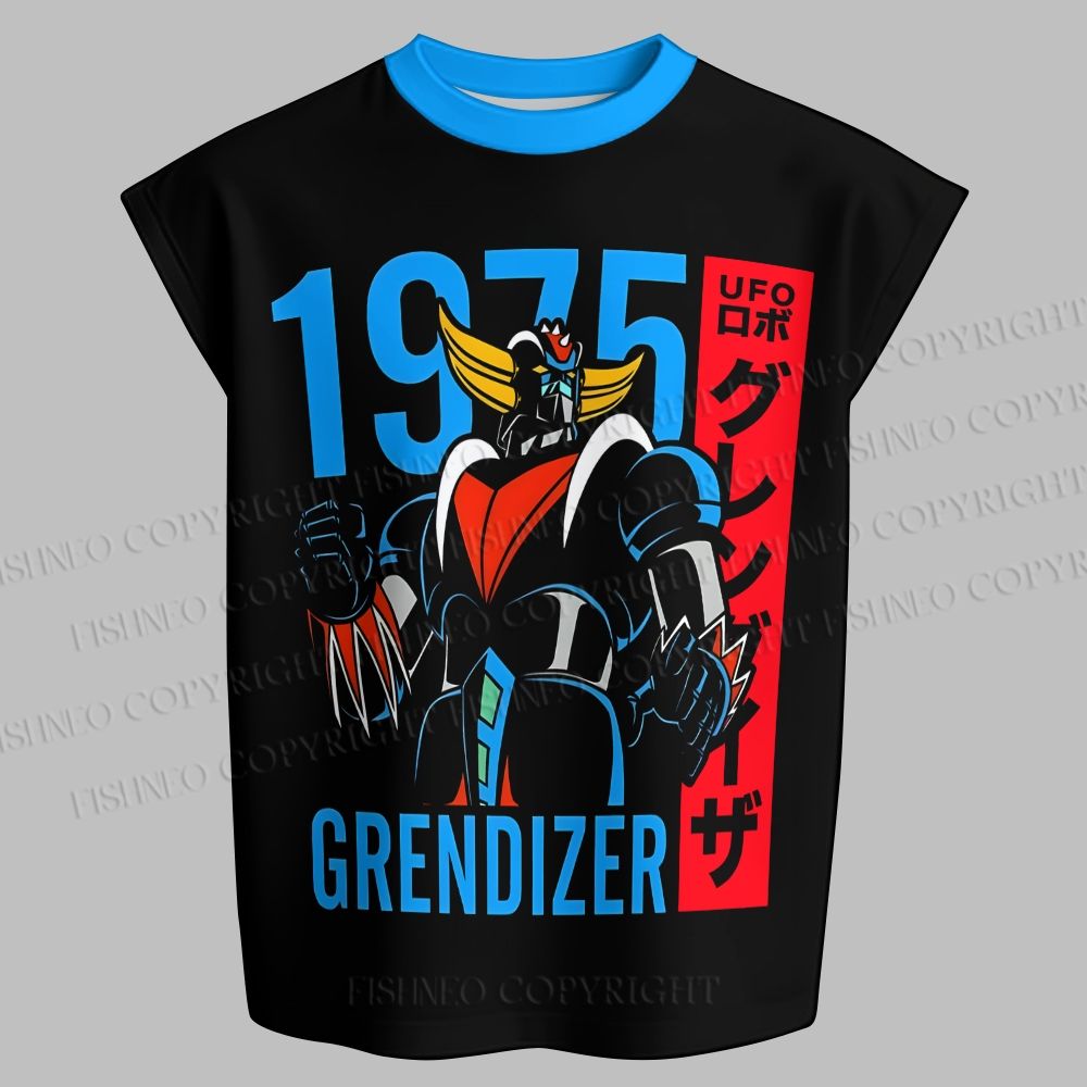 Men's Mazinger Grendizer Sleeveless Tank Top & Elasticated Trousers pants Two-Piece Streetwear Set
