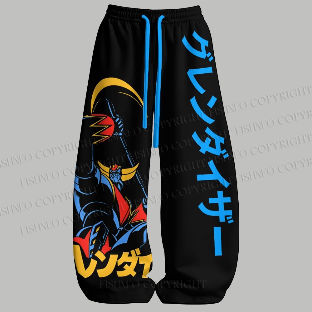 Men's Mazinger Grendizer Sleeveless Tank Top & Elasticated Trousers pants Two-Piece Streetwear Set
