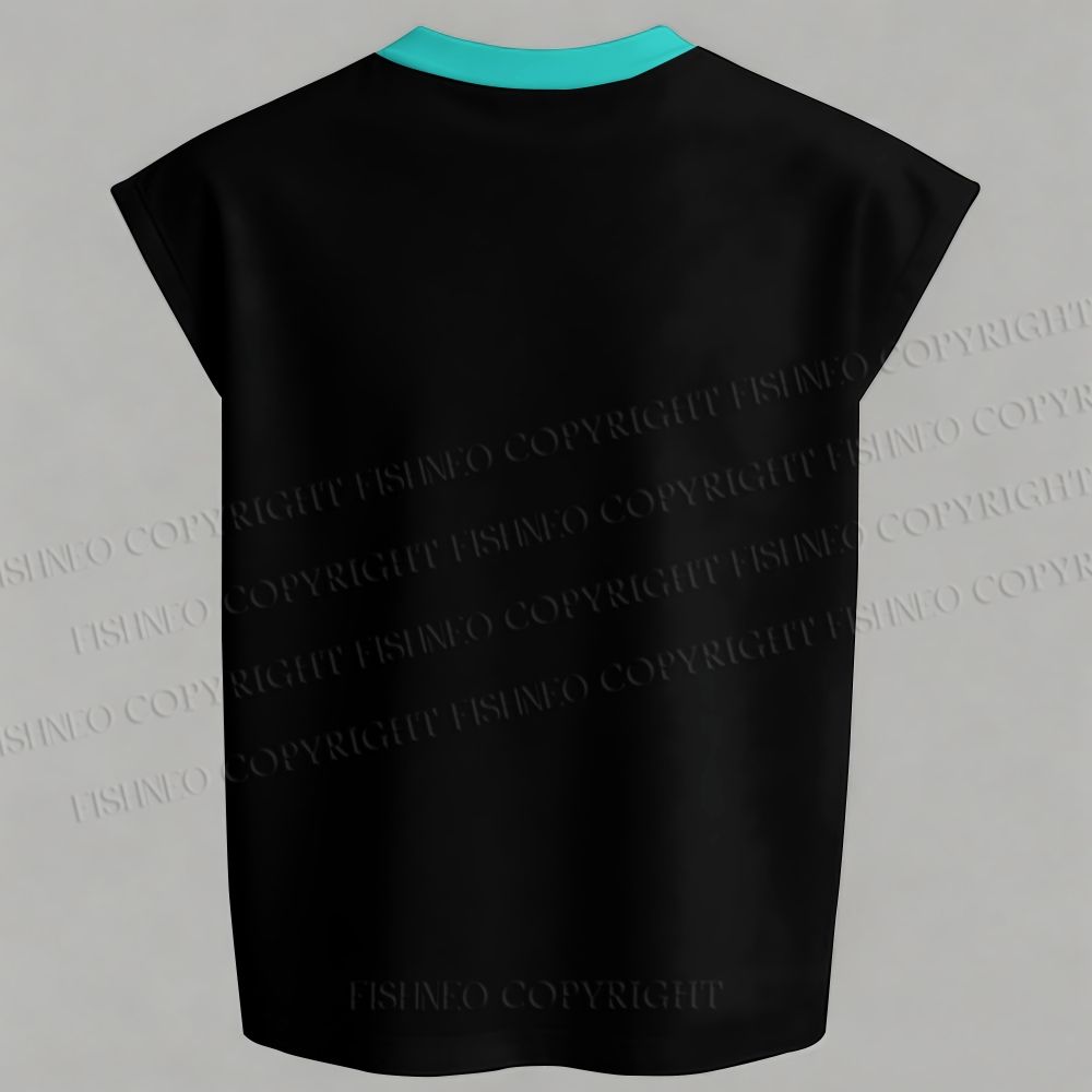 Men's Hatsune Miku Sleeveless Tank Top & Elasticated Trousers pants Two-Piece Streetwear Set
