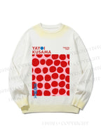 Unisex Yayoi Kusama Red Dots Gradient Casual sweater