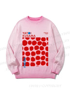 Unisex Yayoi Kusama Red Dots Gradient Casual sweater