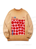 Unisex Yayoi Kusama Red Dots Gradient Casual sweater
