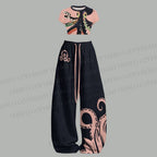 Octopus Women T-Shirt  & Elasticated Trousers Two-Piece Set