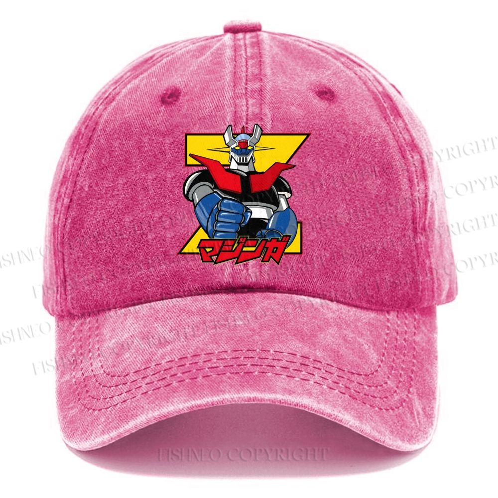 Unisex Vintage Mazinger Grendizer Casual Washed Cap