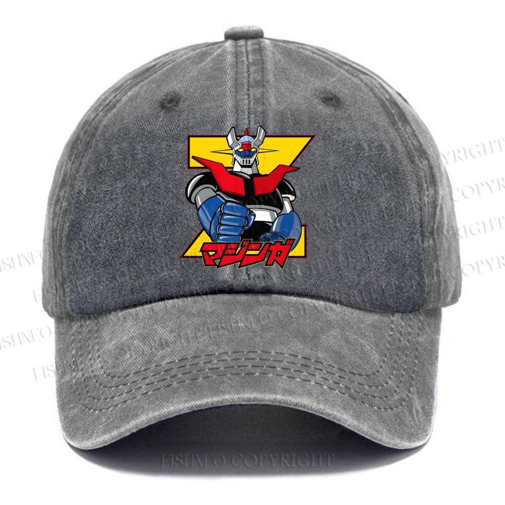 Unisex Vintage Mazinger Grendizer Casual Washed Cap