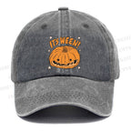 Unisex Vintage Halloween Pumpkin Its Ween Casual Washed Cap