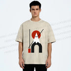 Unisex Bauhaus Halloween Ghost Printed Washed Tee