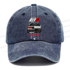 Unisex Vintage Initial D Casual Washed Cap