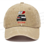 Unisex Vintage Initial D Casual Washed Cap