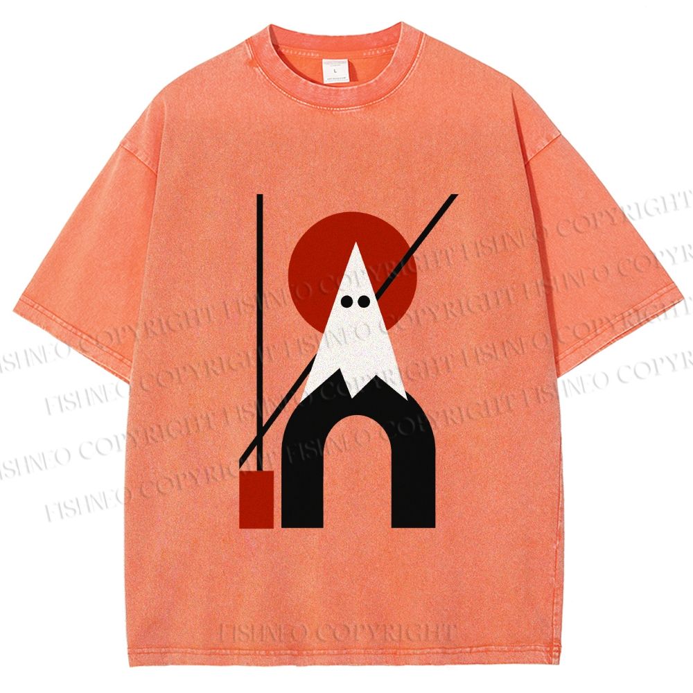 Unisex Bauhaus Halloween Ghost Printed Washed Tee