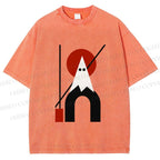 Unisex Bauhaus Halloween Ghost Printed Washed Tee