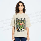 Unisex Make The Vibe Weird Frog Baby Printed Washed Tee