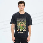 Unisex Make The Vibe Weird Frog Baby Printed Washed Tee