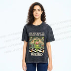 Unisex Make The Vibe Weird Frog Baby Printed Washed Tee