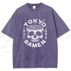 Unisex Tokyo Ramen Printed Washed Tee