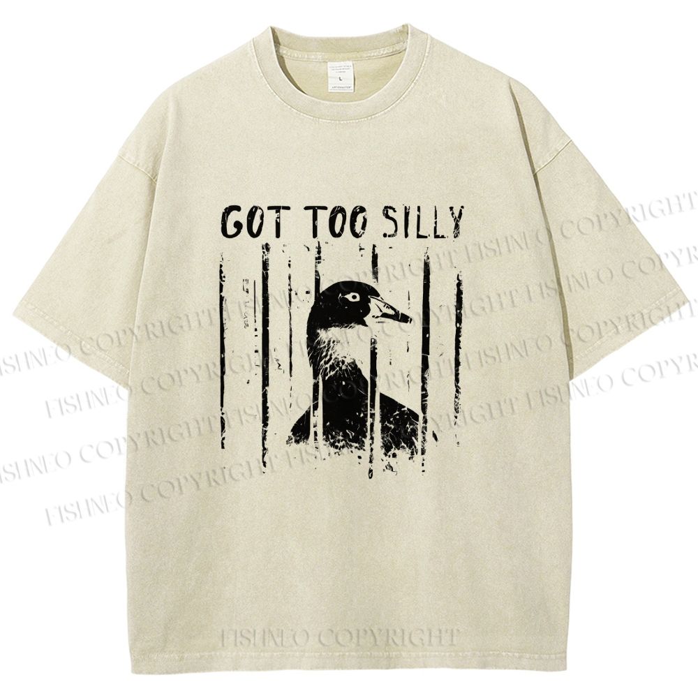 Unisex Got Too Silly Goose Printed Washed Tee