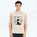 Unisex Got Too Silly Goose Printed Washed Tank Top
