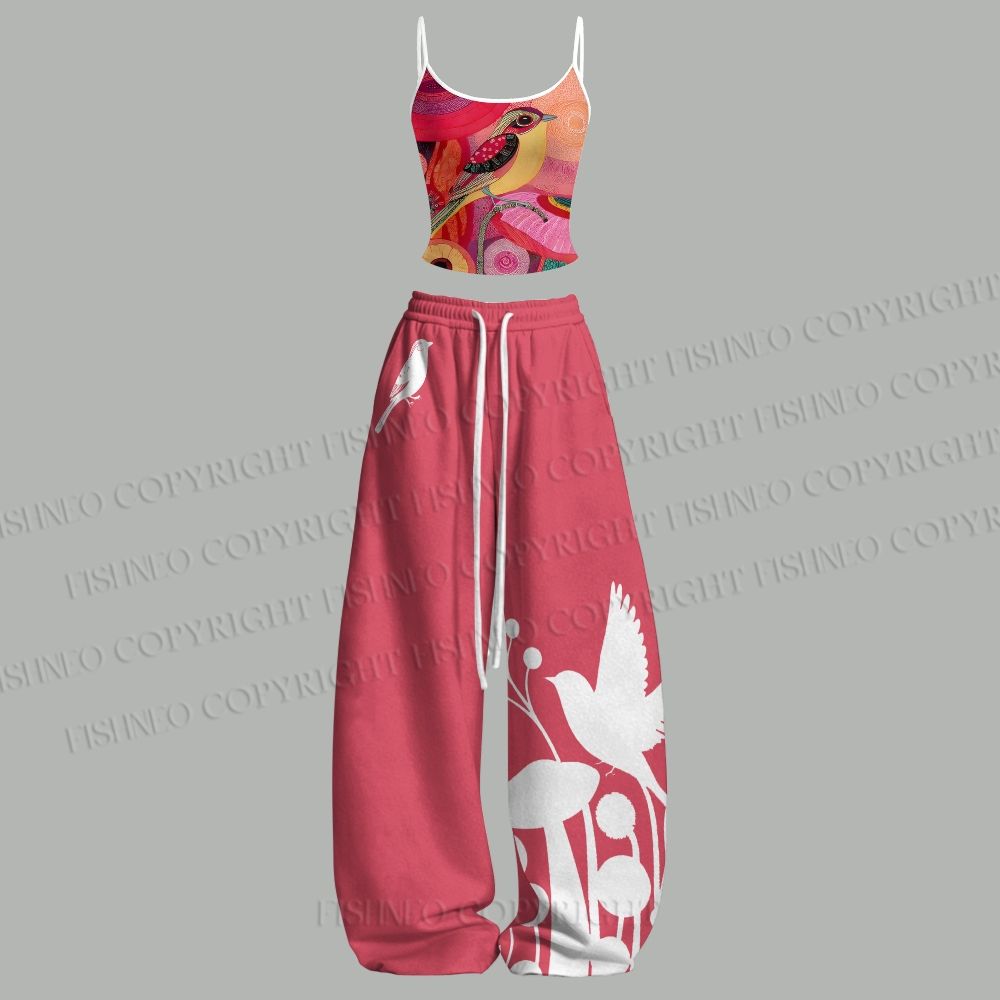 Yayoi Kusama Bird Top & Elasticated Trousers Two-Piece Set