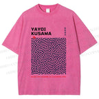 Unisex Yayoi Kusama Labyrinth Printed Washed Tee