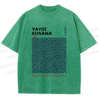 Unisex Yayoi Kusama Labyrinth Printed Washed Tee