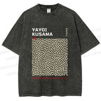 Unisex Yayoi Kusama Labyrinth Printed Washed Tee