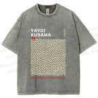 Unisex Yayoi Kusama Labyrinth Printed Washed Tee