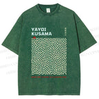 Unisex Yayoi Kusama Labyrinth Printed Washed Tee