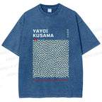 Unisex Yayoi Kusama Labyrinth Printed Washed Tee