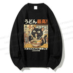 Unisex Ramen Cat Printed Sweatshirt
