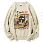 Unisex Ramen Cat Printed Sweatshirt