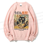 Unisex Ramen Cat Printed Sweatshirt