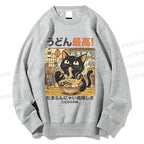 Unisex Ramen Cat Printed Sweatshirt