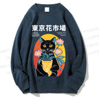 Unisex Tokyo Flower Market Printed Sweatshirt