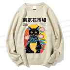 Unisex Tokyo Flower Market Printed Sweatshirt