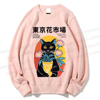 Unisex Tokyo Flower Market Printed Sweatshirt