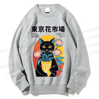 Unisex Tokyo Flower Market Printed Sweatshirt