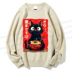 Unisex Ramen Cat Printed Sweatshirt