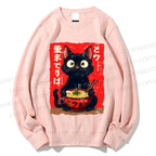Unisex Ramen Cat Printed Sweatshirt