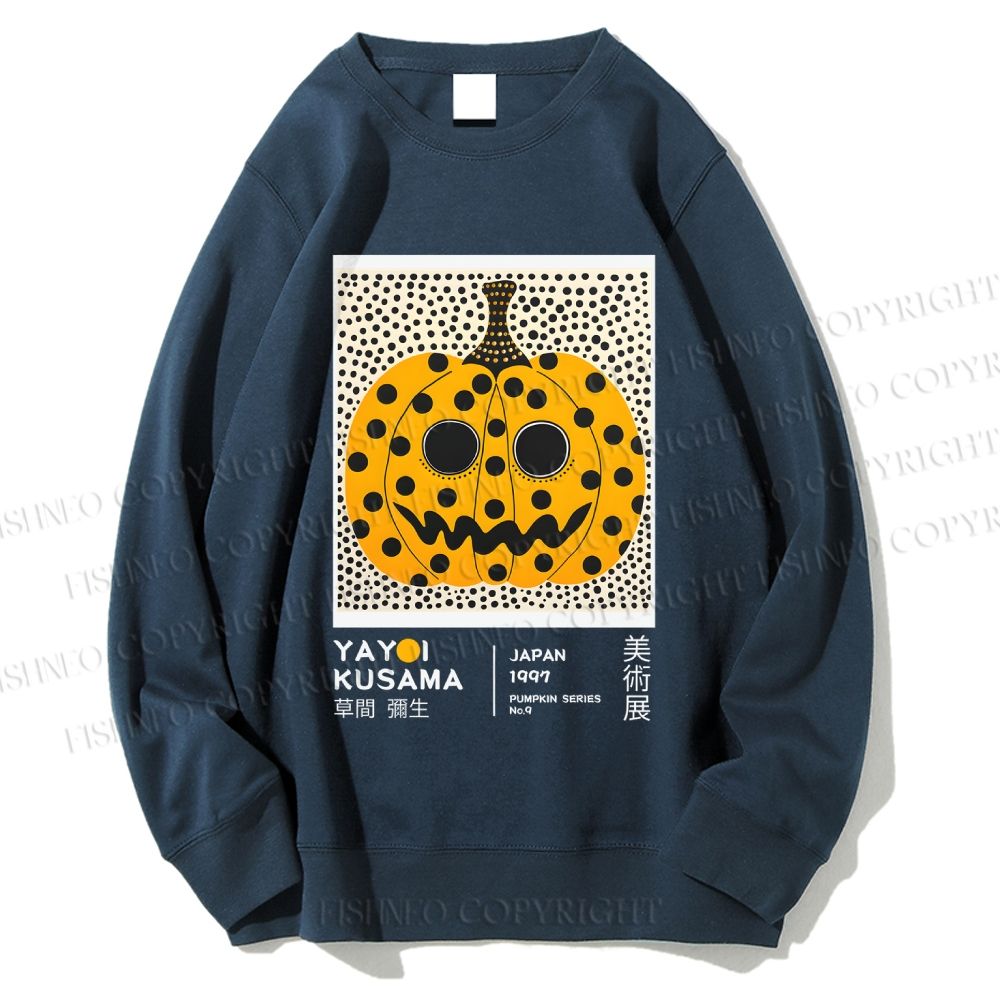 Unisex Yayoi Kusama Halloween Pumpkin Printed Sweatshirt