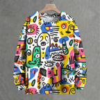 Abstract Graffiti Crew Neck Sweater