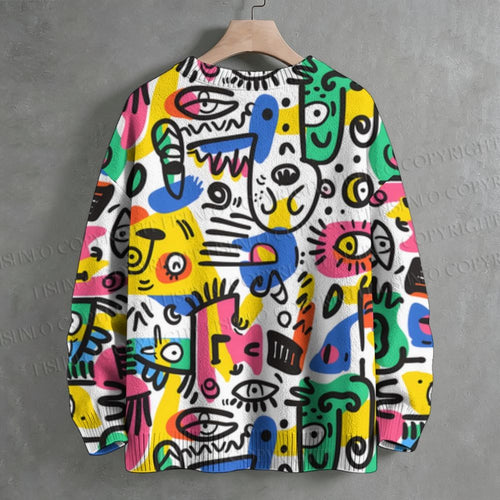 Abstract Graffiti Crew Neck Sweater